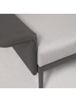 GIADA angolare e tavolino in alluminio nero e cuscini in tessuto grigio per esterno terrazzo giardino