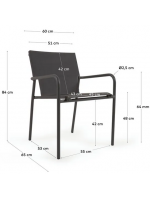 BRANDY choix de couleurs en aluminium peint et chaise empilable en textilène pour intérieur ou extérieur