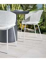 CAMA white or black chair with armrests in metal and polypropylene design for outdoor garden terrace bar ice cream parlors