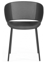 CAMA white or black chair with armrests in metal and polypropylene design for outdoor garden terrace bar ice cream parlors