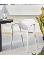AMMA scelta colore sedia con braccioli impilabile in polipropilene per giardino terrazzo residence ristoranti chalet