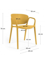 AMMA scelta colore sedia con braccioli impilabile in polipropilene per giardino terrazzo residence ristoranti chalet