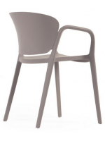 AMMA color choice stackable chair with armrests in polypropylene for garden terrace residence restaurants chalets