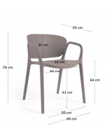 AMMA chaise empilable au choix couleur avec accoudoirs en polypropylène pour jardin terrasse résidence restaurants chalets