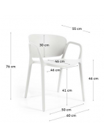 AMMA scelta colore sedia con braccioli impilabile in polipropilene per giardino terrazzo residence ristoranti chalet