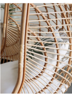 ELAN poltrona sospesa in rattan intrecciato con cuscino incluso con base per interno o esterno
