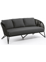 GERMAN sofa in rope and metal with cushions included for indoor and outdoor garden terraces