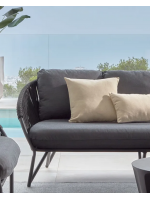 GERMAN divano in corda e in metallo con cuscini inclusi per interno ed esterno giardino terrazzi