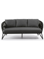 GERMAN sofa in rope and metal with cushions included for indoor and outdoor garden terraces