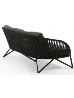 GERMAN sofa in rope and metal with cushions included for indoor and outdoor garden terraces