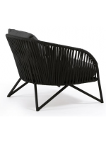 GERMAN Sessel aus Seil und Metall mit Kissen für Gartenterrassen im Innen und Außenbereich