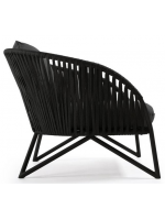 GERMAN sillón de cuerda y metal con cojines incluidos para terrazas ajardinadas interiores y exteriores