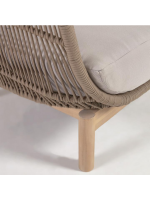 LENOR divano 3 posti in legno massello di acacia rivestito in corda e cuscini sfoderabili