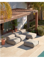SLEEPER Hocker Sofa Chaiselongue modular extern oder intern aus Aluminium und Outdoor Stoff