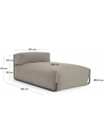 SLEEPER pouf sofa chaise longue modular external or internal in aluminum and outdoor fabric