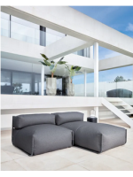 DAINASTY fauteuil modulable pouf extérieur ou intérieur en aluminium et tissu outdoor