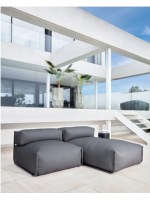 DAINASTY sillón modular puf exterior o interior en aluminio y tejido exterior