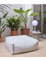 REMEK external or internal modular pouf in aluminum and outdoor fabric