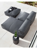 DAINASTY fauteuil modulable pouf extérieur ou intérieur en aluminium et tissu outdoor