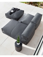 DAINASTY sillón modular puf exterior o interior en aluminio y tejido exterior