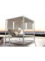 AMETISTA lit d'extérieur en aluminium peint en blanc terrasses de jardin double loir d'hôtel