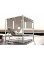 AMETISTA outdoor bed in white painted aluminum double garden terraces hotel dormouse