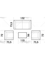 JASMINE juego de salón en aluminio y cuerda de diseño para exterior o interior