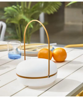 RENE' Warm LED lamp in polyethylene and metal color choice for indoor or outdoor