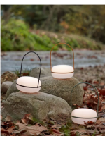 RENE' lampada a LED calda in polietilene e metallo scelta colore per interno o esterno