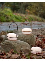 RENE' Warm LED lamp in polyethylene and metal color choice for indoor or outdoor