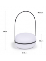 RENE' Warme LED Lampe aus Polyethylen und Metall Farbwahl für den Innen und Außenbereich