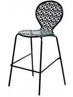 ROTONDA Footstool stackable in white or anthracite steel for garden terraces hotel bars restaurants contract