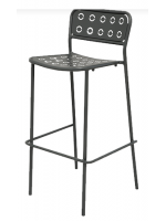 POP Footstool stackable in white or anthracite steel for garden terraces hotel bars restaurants contract