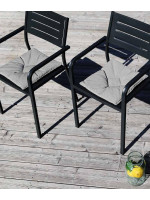 DORIO avec accoudoirs chaise empilable en acier peint pour les terrasses de jardin en plein air résidence bar glaciers