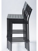 DORIO sgabello seduta h 75 cm in acciaio bianco o antracite impilabile per giardino terrazzi hotel bar ristoranti contract