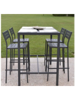 DORIO tabouret empilable en acier blanc ou anthracite pour terrasses de jardin bars d'hôtels restaurants