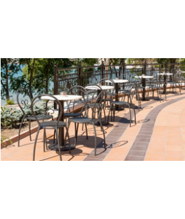 FIONA stackable chair in white or anthracite steel for garden terraces hotel bars restaurants contract