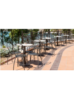 FIONA sedia in acciaio bianco o antracite impilabile per giardino terrazzi hotel bar ristoranti contract