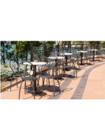 FIONA stackable chair in white or anthracite steel for garden terraces hotel bars restaurants contract