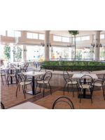 FIONA con reposabrazos silla apilable de acero blanco o antracita para jardín terrazas bares de hoteles restaurantes contract