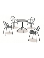 FIONA with armrests stackable chair in white or anthracite steel for garden terraces hotel bars restaurants contract