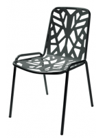 FANCY sedia in acciaio bianco o antracite impilabile per giardino terrazzi hotel bar ristoranti contract