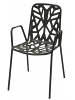 FANCY with armrests stackable chair in white or anthracite steel for garden terraces hotel bars restaurants contract