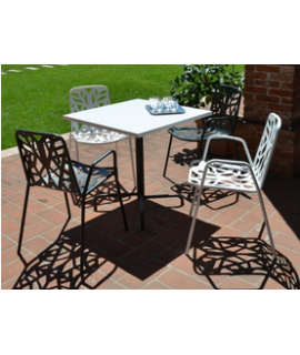 FANCY with armrests stackable chair in white or anthracite steel for garden terraces hotel bars restaurants contract