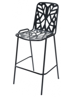 FANCY tabouret empilable en acier blanc ou anthracite pour terrasses de jardin bars d'hôtels restaurants