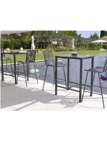 FANCY Footstool stackable in white or anthracite steel for garden terraces hotel bars restaurants contract