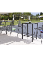 FANCY sgabello seduta h 75 cm in acciaio bianco o antracite impilabile per giardino terrazzi hotel bar ristoranti contract