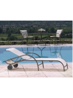 POLO SUNBED Bain de soleil empilable en acier et tissu textilène pour les terrasses de jardin au bord de la piscine