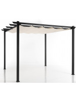 CURMAYEUR gazebo 3x3 mt en aluminium et tissu écru pour extérieur jardin terrasse home contract