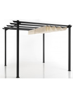 CURMAYEUR gazebo 3x3 mt en aluminium et tissu écru pour extérieur jardin terrasse home contract